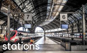 Main railway train stations in Barcelona Spain. Map and info