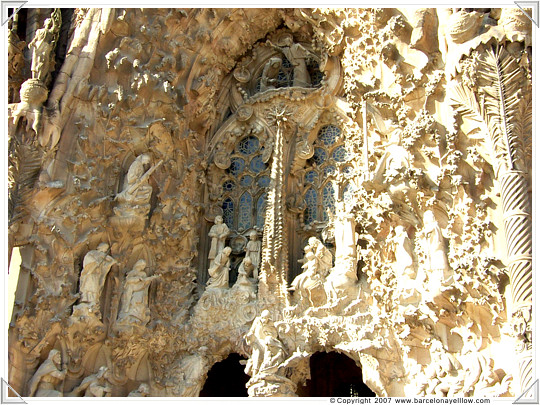 Close up of the nativity facade