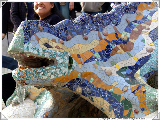Dragon in Fountain of Park Guell entrance