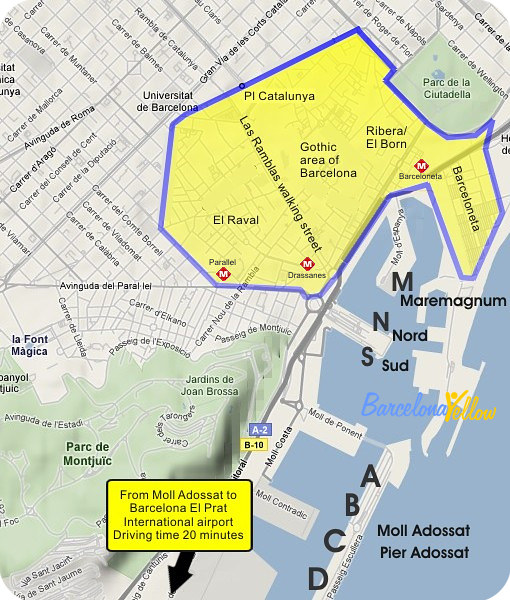 Barcelona 2024 Map Barcelona Port With Cruise Ship Terminals On Moll   Barcelona Map Cruise Ships 