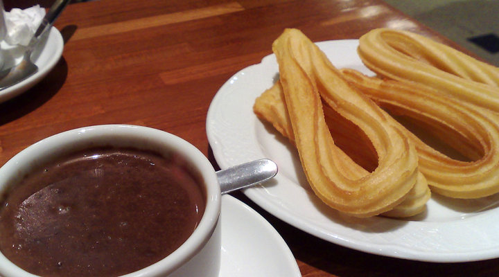 Churros with chocolate drink