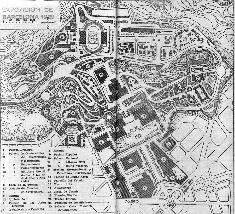 Map Barcelona Expo1929 