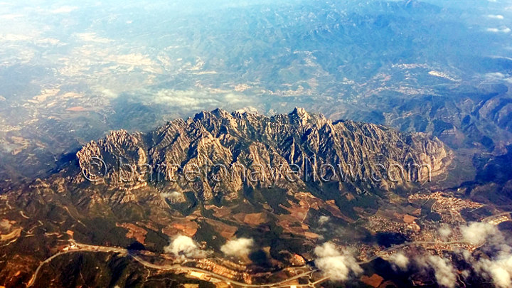 Aerial view of Montserrat mountain